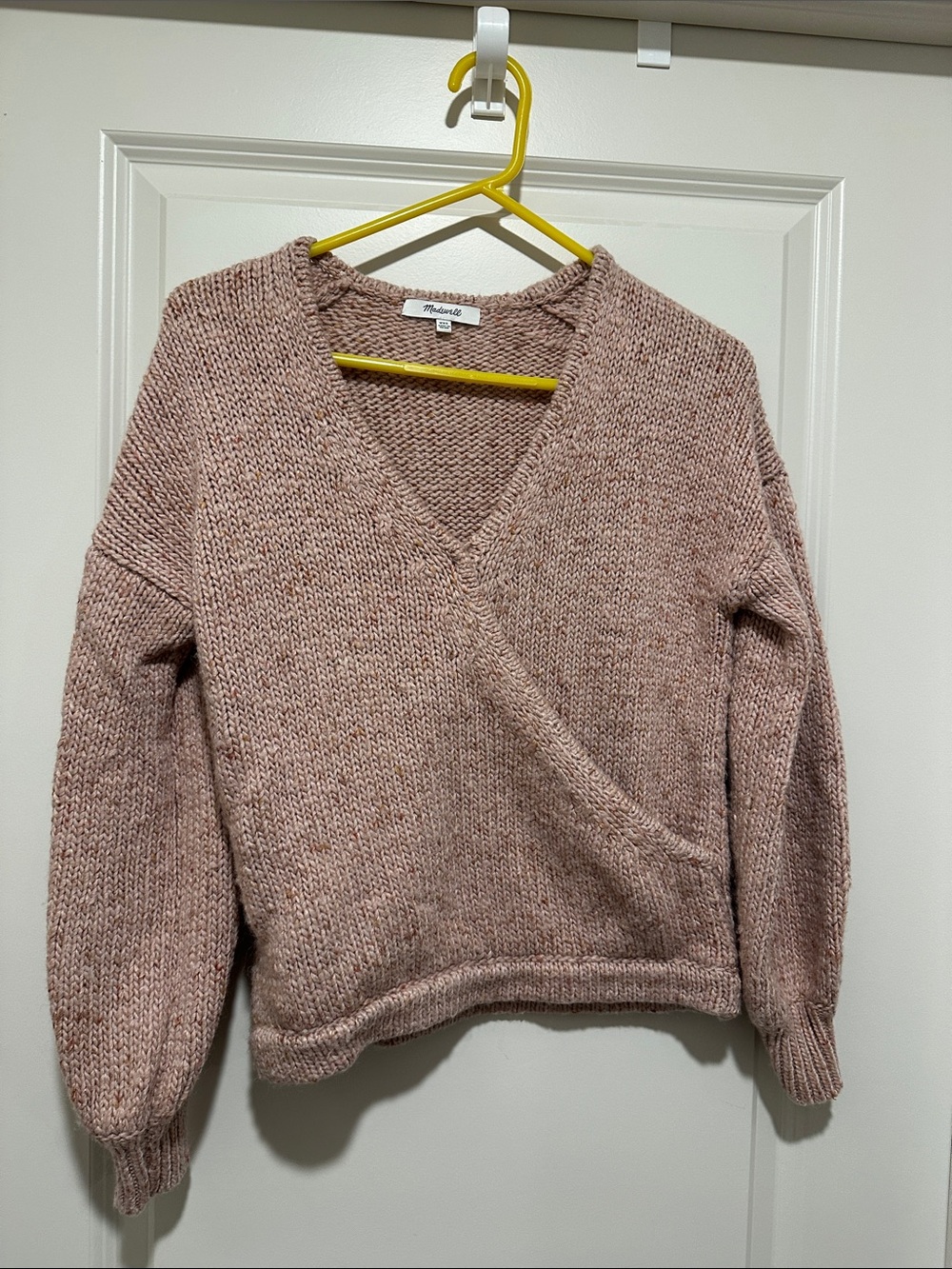 Madewell Blush Pink Wrap V-Neck Sweater